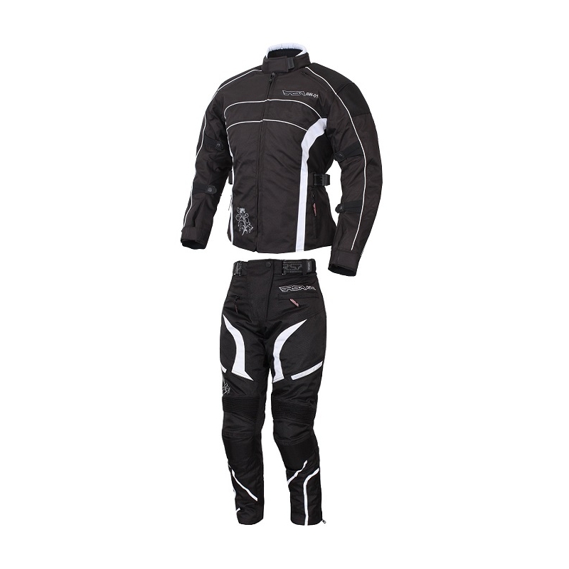Mono de moto para mujer RSA SW-01 blanco - 2 piezas liquidación