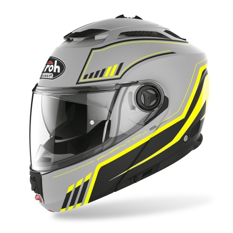 Vyklápěcí přilba Airoh Phantom S Beat šedo-černo-fluo žlutá
