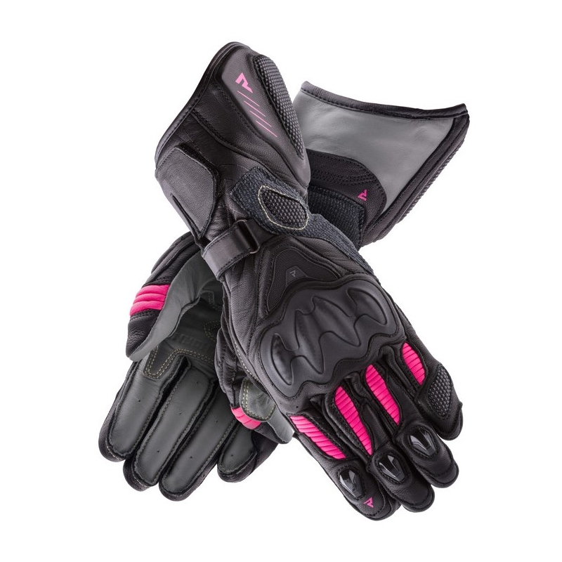 Guantes de moto para mujer Rebelhorn Rebel Negro y Rosa liquidación