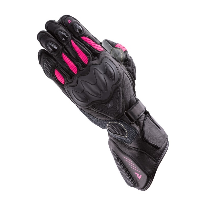 Guantes de moto para mujer Rebelhorn Rebel Negro y Rosa liquidación