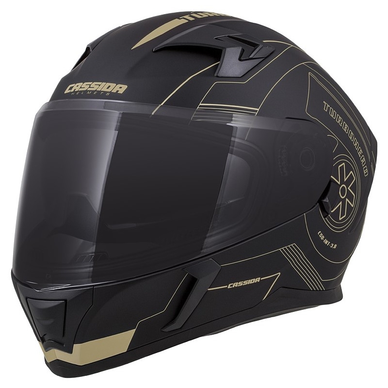 Casco integral Cassida Integral 3.0 Turbohead negro-oro