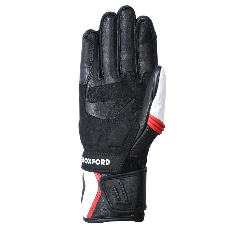 Guantes de moto Oxford RP-5 2.0 blanco-negro-rojo liquidación