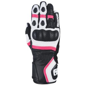 Guantes de moto Oxford RP-5 2.0 para mujer blanco-negro-rosa