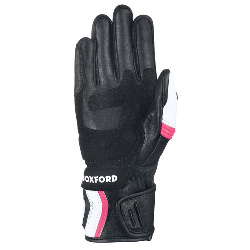 Guantes de moto Oxford RP-5 2.0 para mujer blanco-negro-rosa