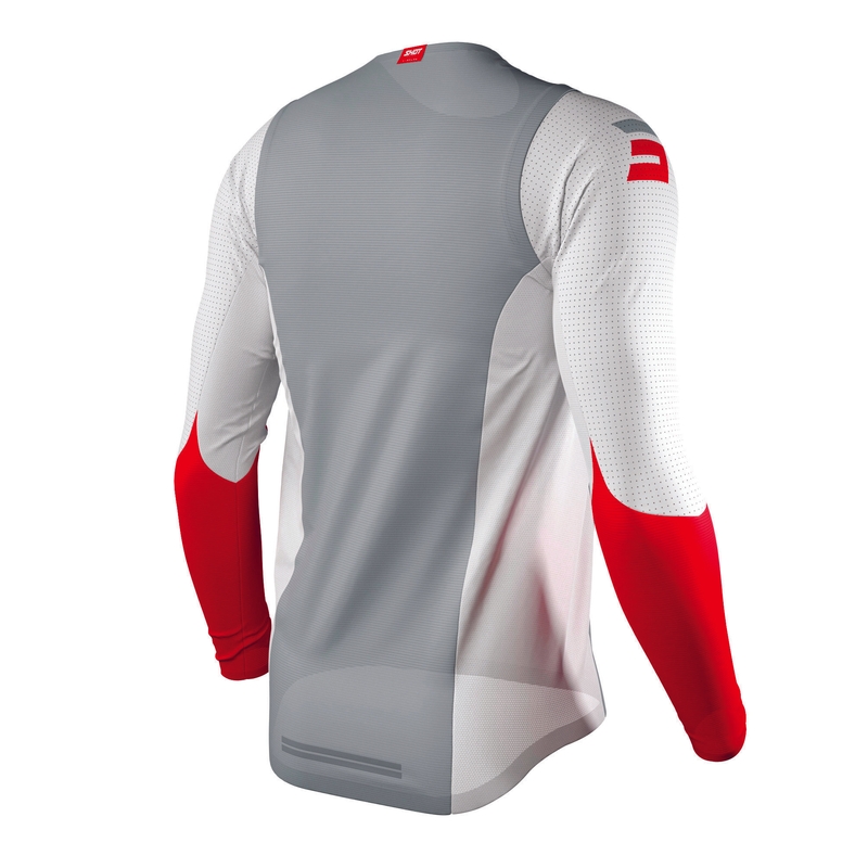 Maillot motocross Shot Aerolite Airflow gris-blanco-rojo liquidación