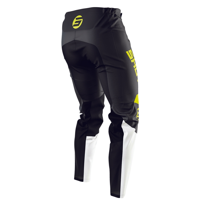 Dětské motokrosové kalhoty Shot Devo Storm černo-bílo-fluo žluté výprodej