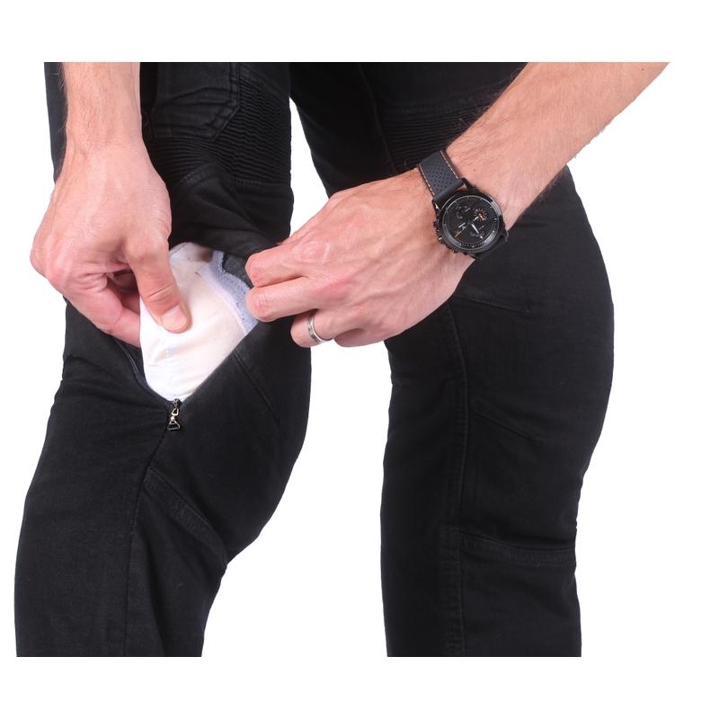 Pantalones vaqueros de moto Street Racer Cargo CE cortos, negros