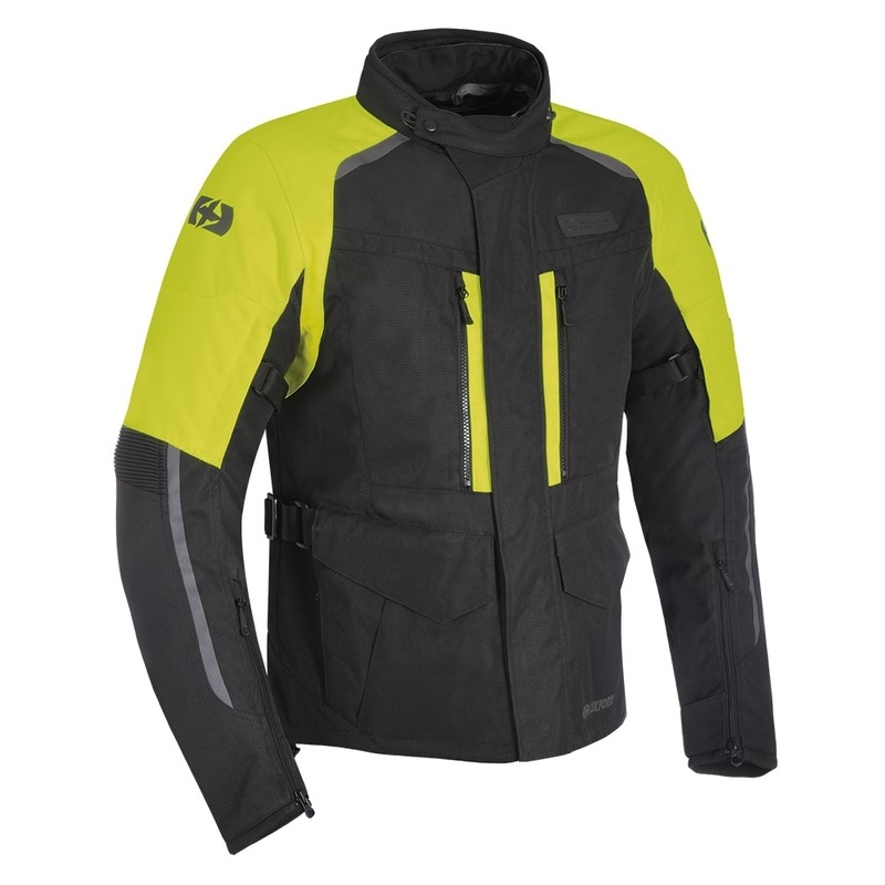 Chaqueta de moto Oxford Advanced Continental negro-amarillo fluo