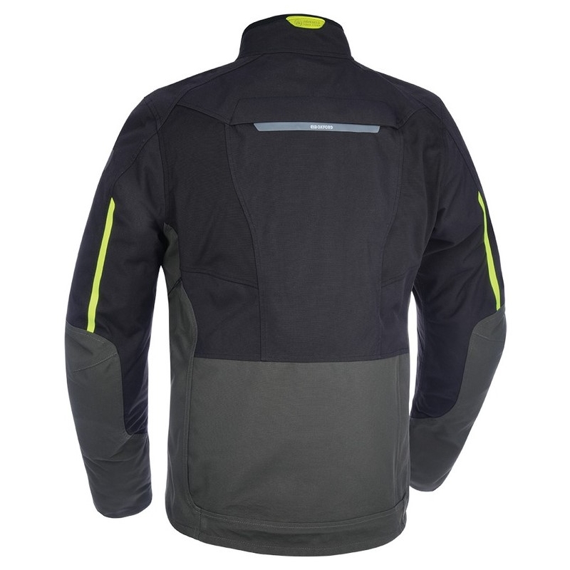 Chaqueta de moto Oxford Advanced Hinterland negro-gris-amarillo fluo