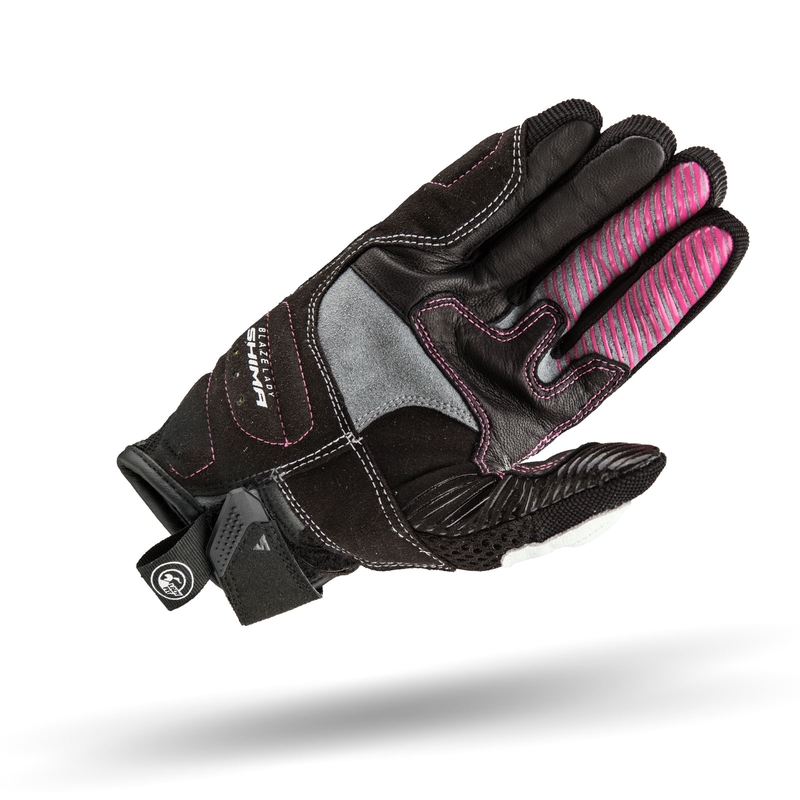 Guantes de moto Shima Blaze para mujer en blanco, negro y rosa liquidación