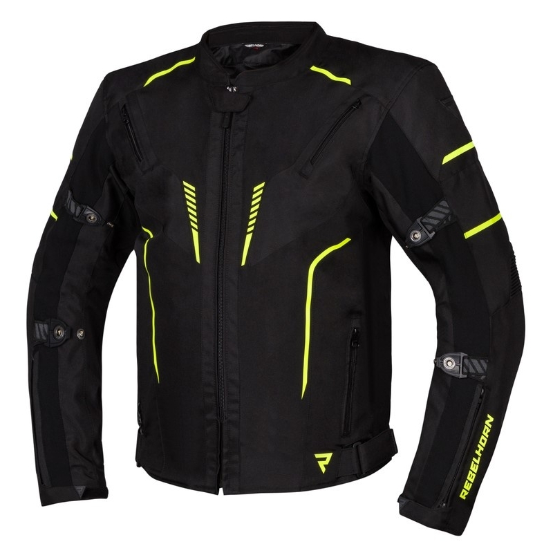Bunda na motorku Rebelhorn Blast černo-fluo žlutá výprodej