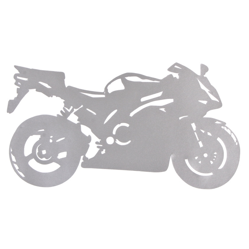 Pegatina silueta Sport Bike plata