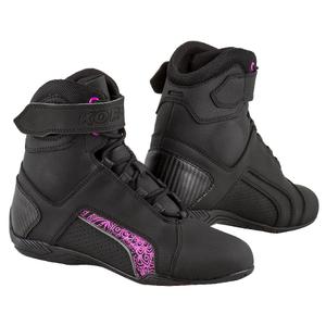 Botas de moto Kore Velcro 2.0 para mujer en negro y morado