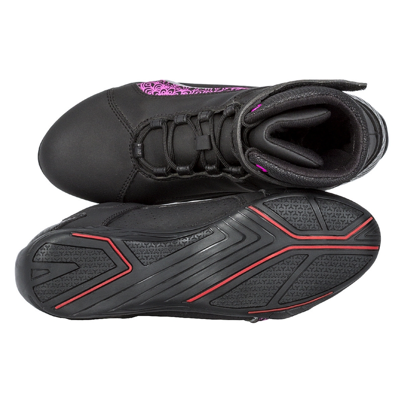 Botas de moto Kore Velcro 2.0 para mujer en negro y morado