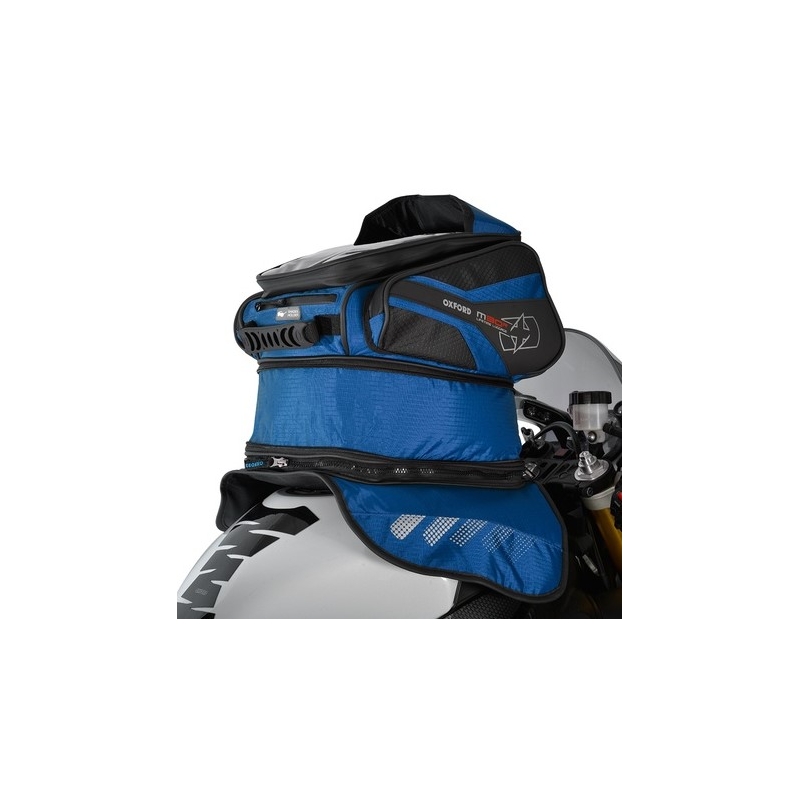 Bolsa sobredepósito para moto Oxford M30R negro-azul