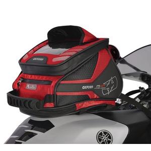Bolsa sobredepósito y alforja Oxford M4R Tank 'n' Tailer negra y roja