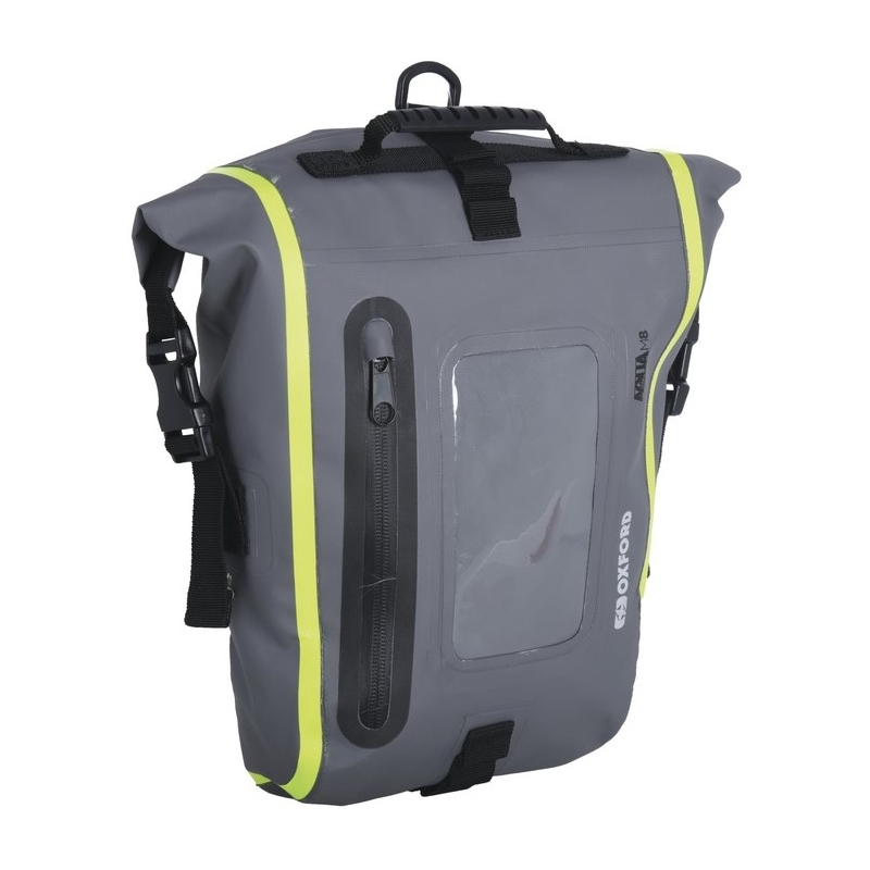 Riñonera para moto Oxford Aqua M8 negro-gris-amarillo fluo