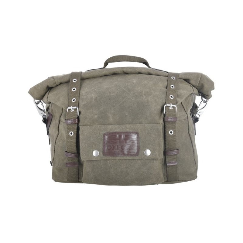 Alforjas laterales Oxford Heritage verde caqui 40l para moto