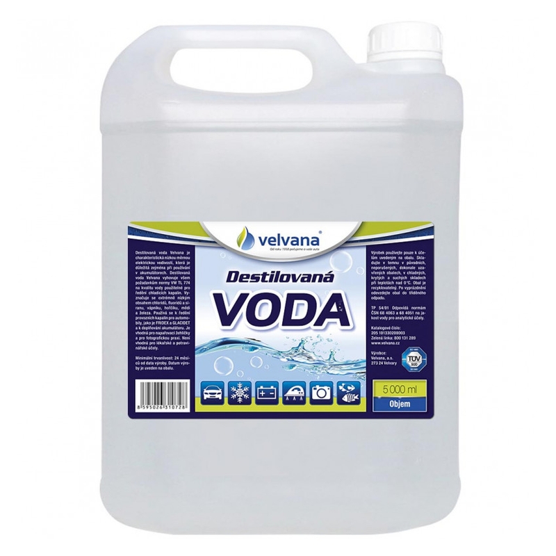 Agua destilada velvana 5 l