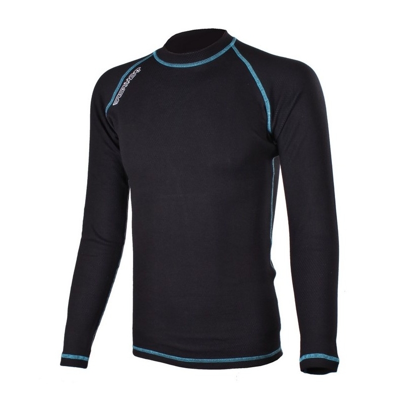 Camiseta térmica RSA Heat negra - azul manga larga