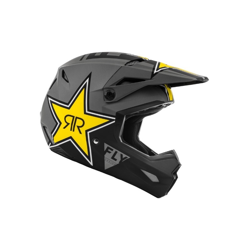 Motokrosová přilba FLY Racing Kinetic Rockstar šedo-černo-žlutá