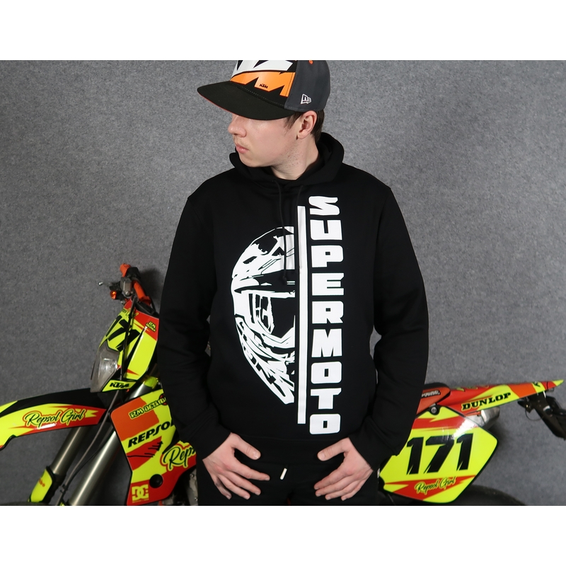 Sudadera con capucha para hombre SUPERMOTO negra
