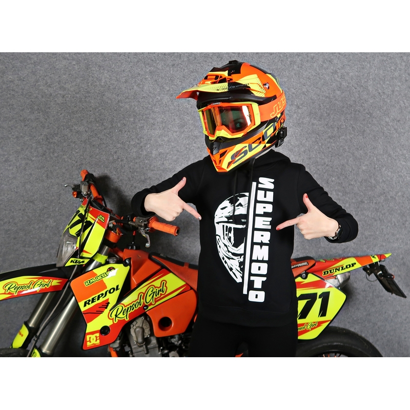 Sudadera de mujer SUPERMOTO negra liquidación