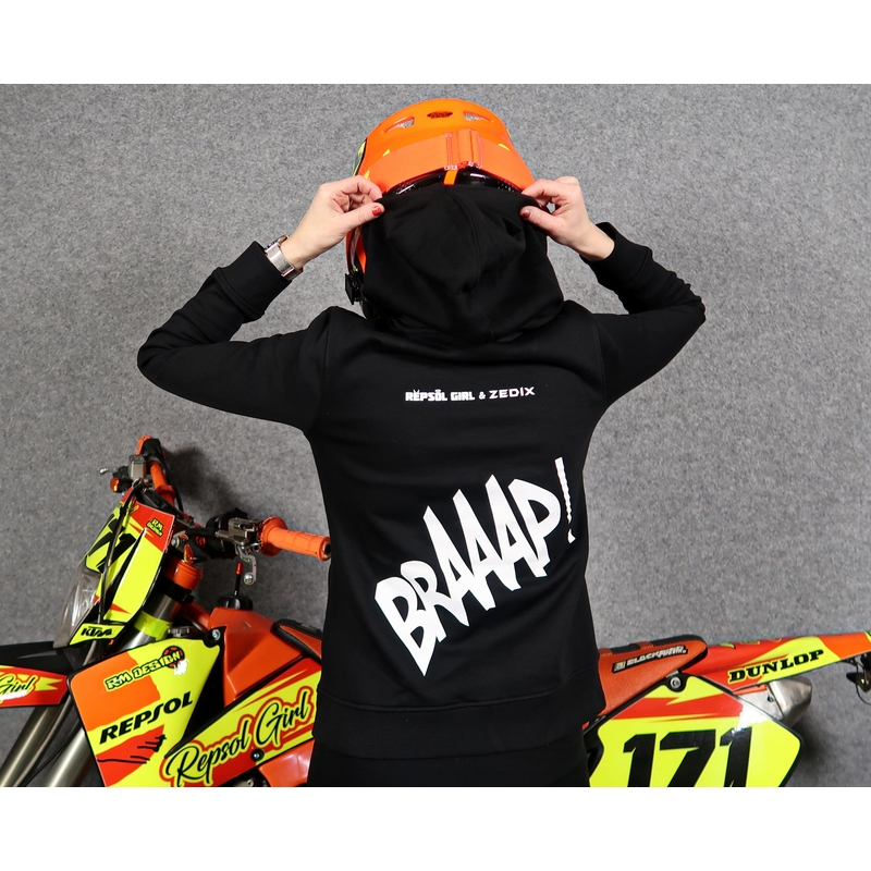 Sudadera de mujer SUPERMOTO negra liquidación