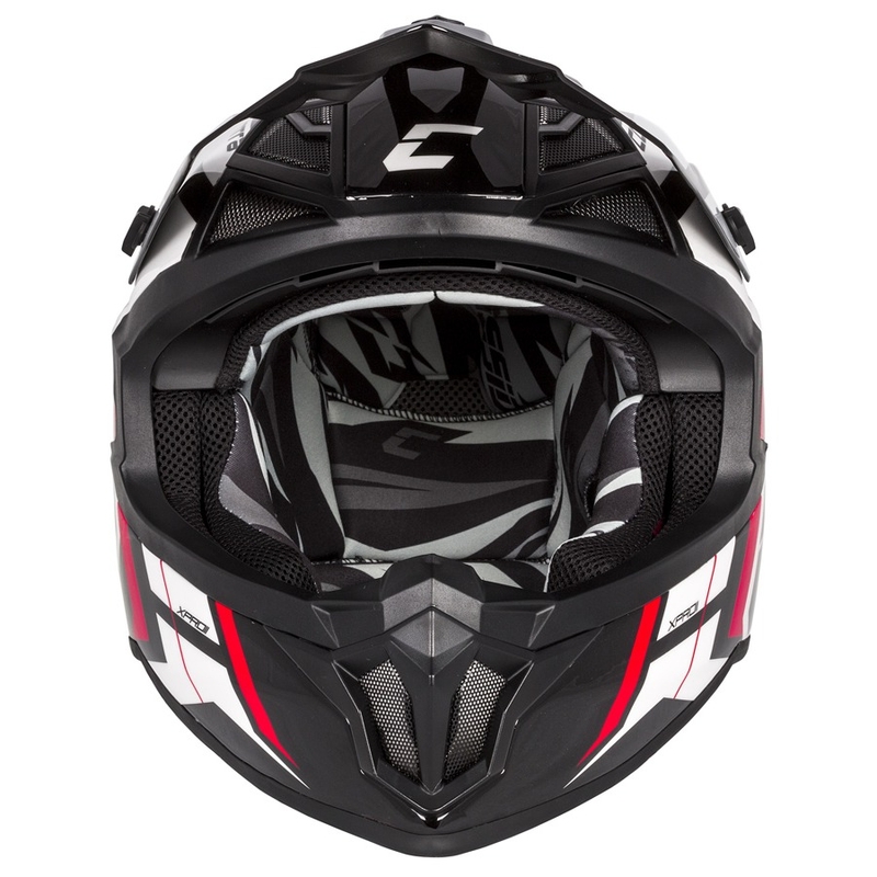Casco de motocross Cassida Cross Pro II Contra blanco-rojo-negro