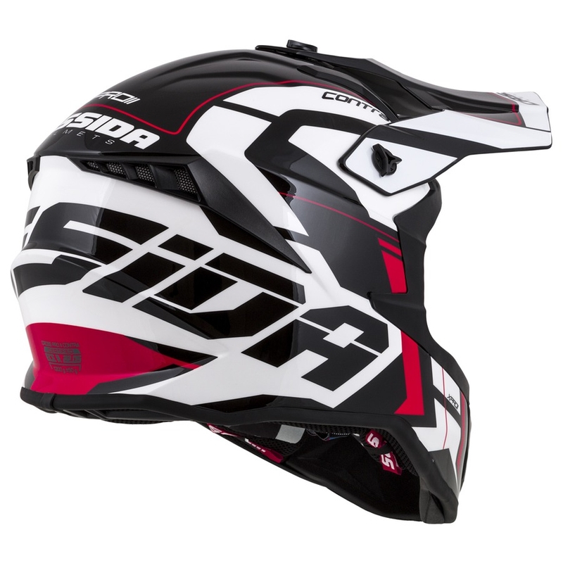 Casco de motocross Cassida Cross Pro II Contra blanco-rojo-negro