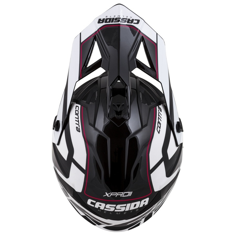 Casco de motocross Cassida Cross Pro II Contra blanco-rojo-negro