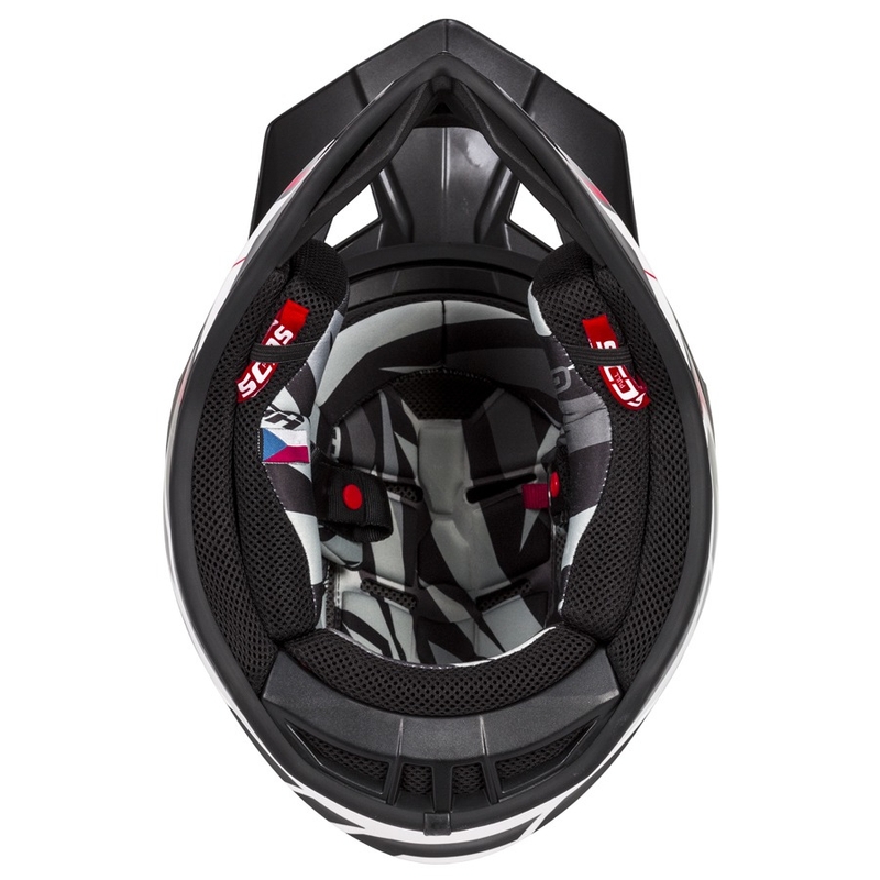 Casco de motocross Cassida Cross Pro II Contra blanco-rojo-negro