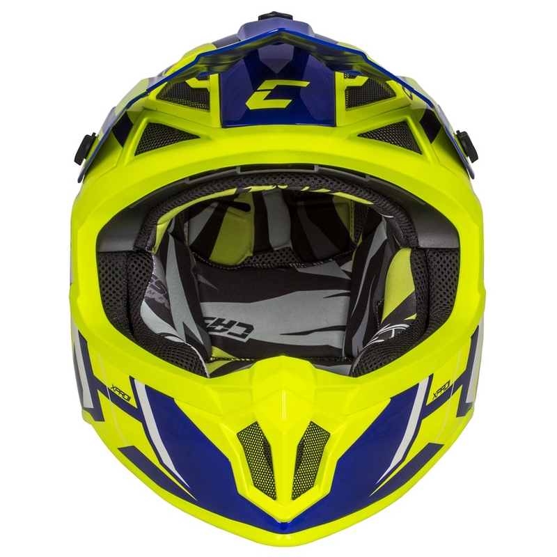 Casco motocross Cassida Cross Pro II Contra fluo amarillo-azul-blanco