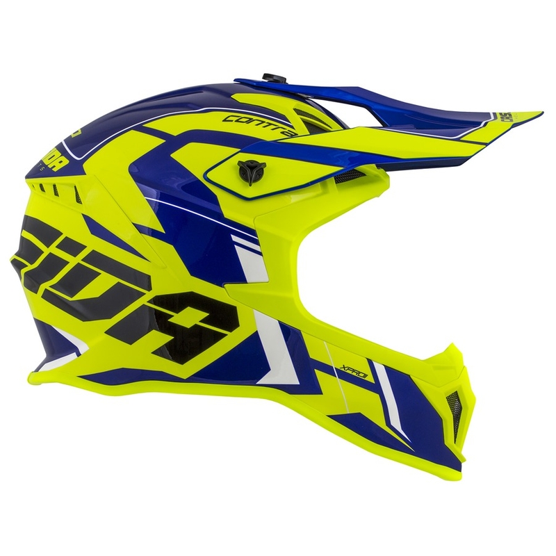 Casco motocross Cassida Cross Pro II Contra fluo amarillo-azul-blanco