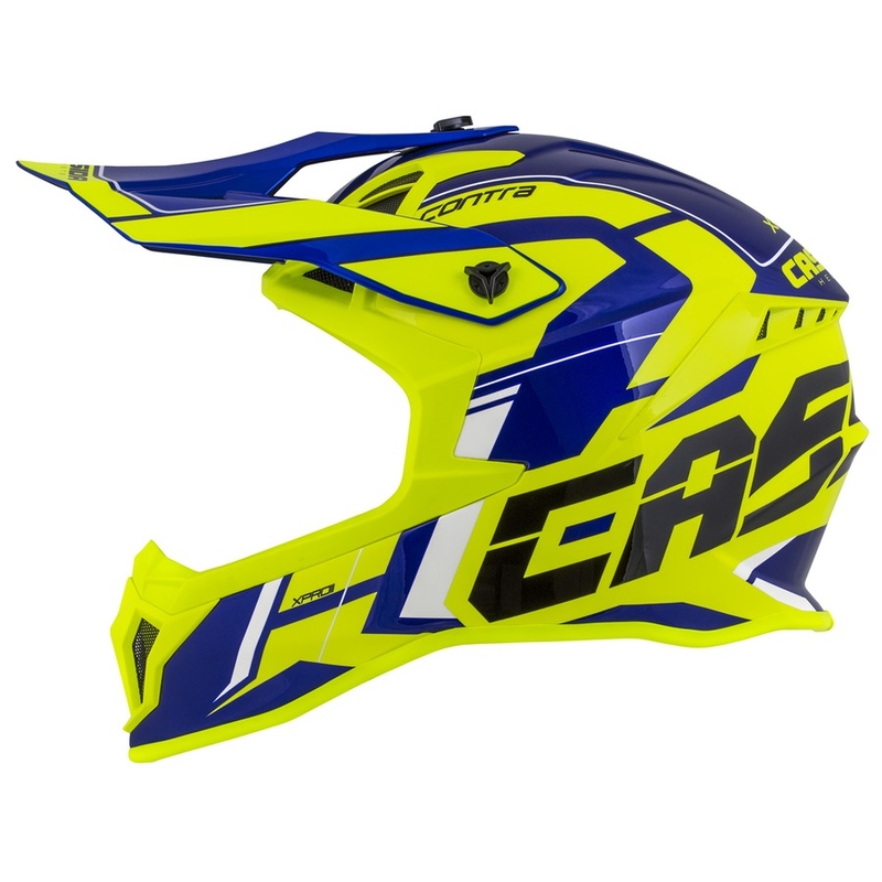 Casco motocross Cassida Cross Pro II Contra fluo amarillo-azul-blanco