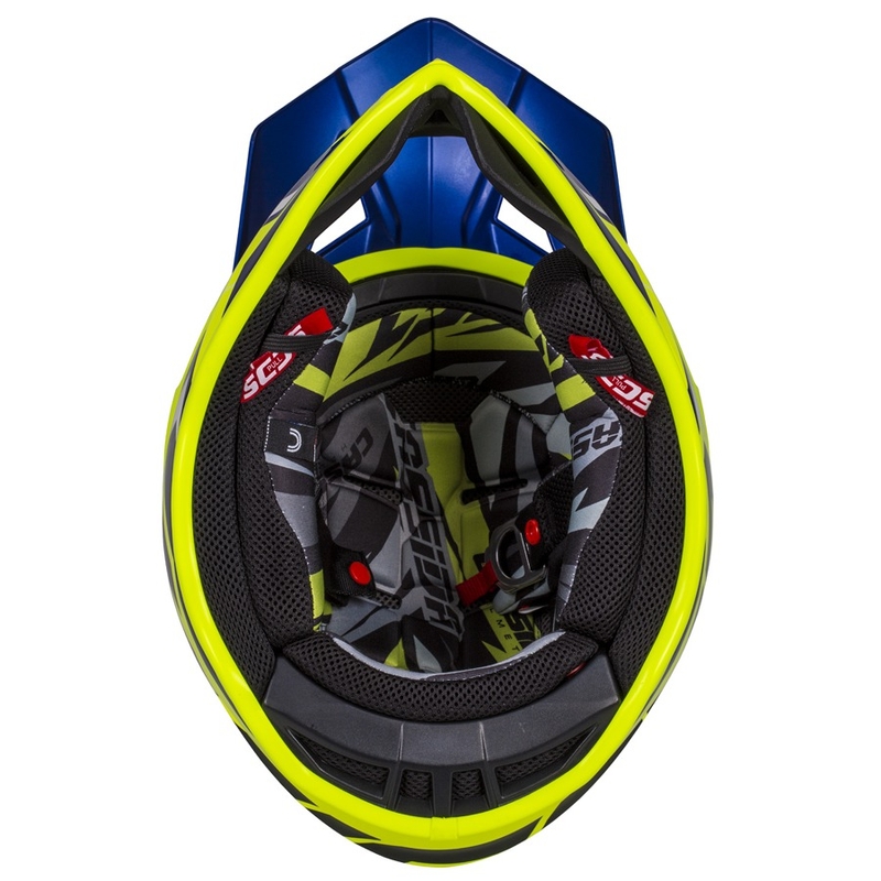 Casco motocross Cassida Cross Pro II Contra fluo amarillo-azul-blanco