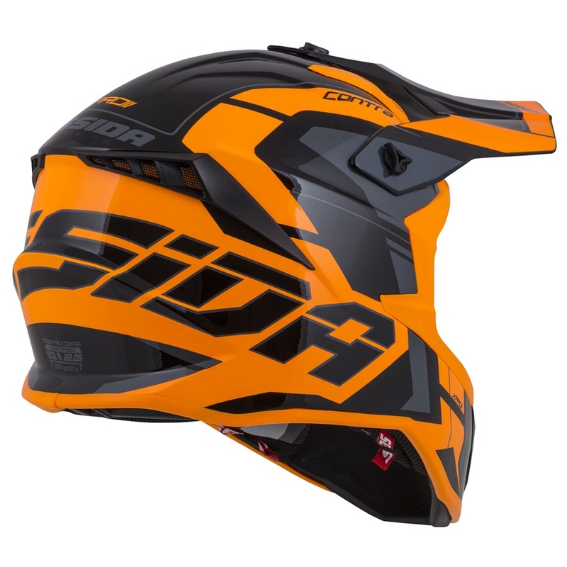 Casco Cassida Cross Pro II Contra Motocross naranja-negro-gris