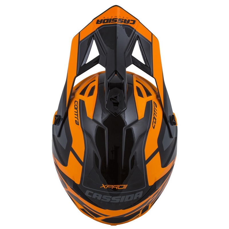 Casco Cassida Cross Pro II Contra Motocross naranja-negro-gris