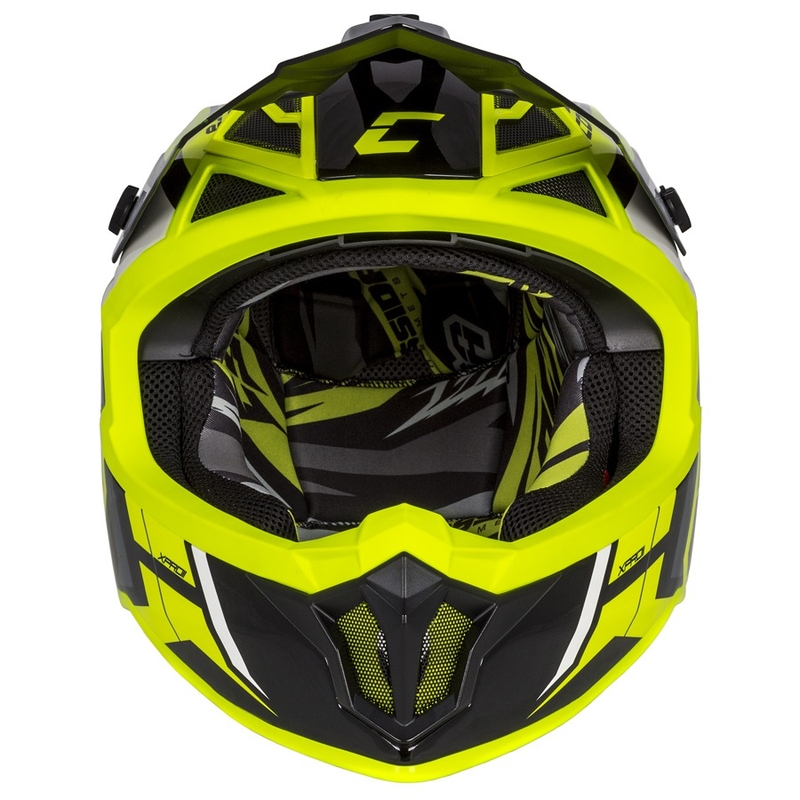 Casco de motocross Cassida Cross Pro II Contra fluo amarillo-gris-negro
