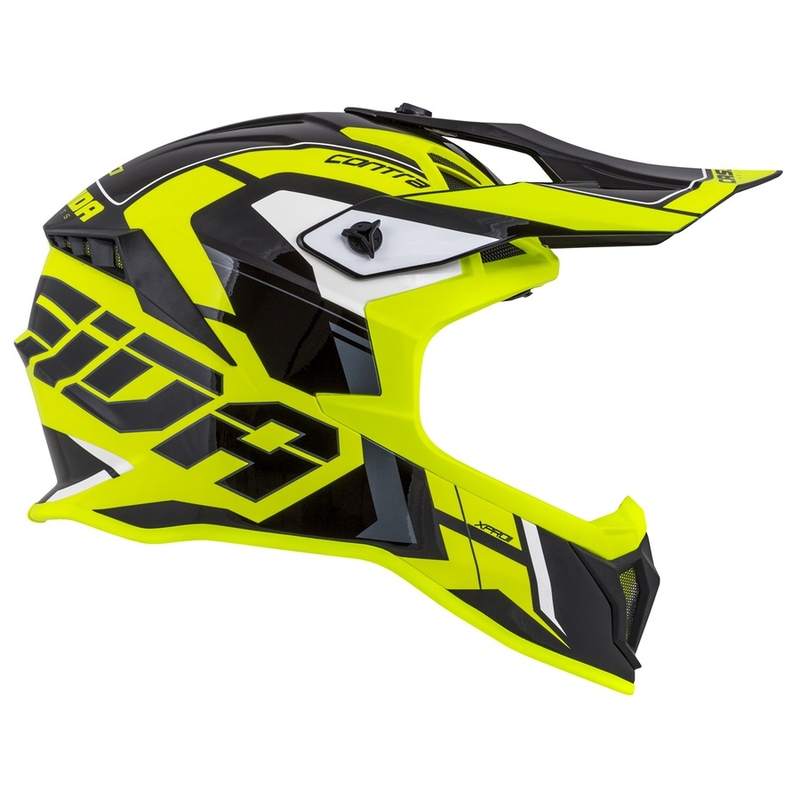 Casco de motocross Cassida Cross Pro II Contra fluo amarillo-gris-negro