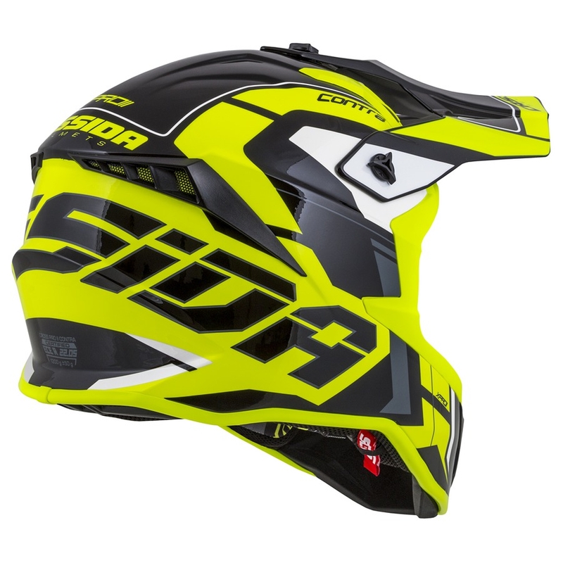 Casco de motocross Cassida Cross Pro II Contra fluo amarillo-gris-negro