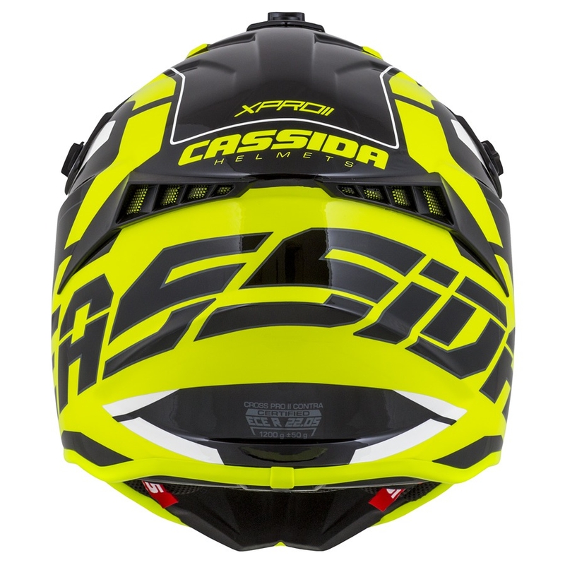 Casco de motocross Cassida Cross Pro II Contra fluo amarillo-gris-negro