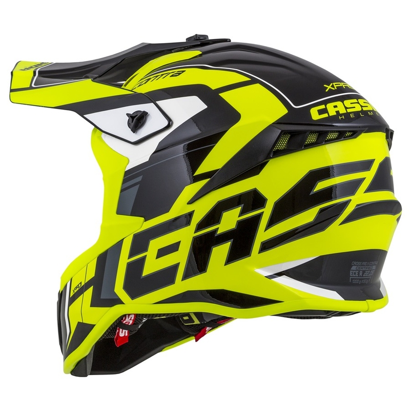 Casco de motocross Cassida Cross Pro II Contra fluo amarillo-gris-negro
