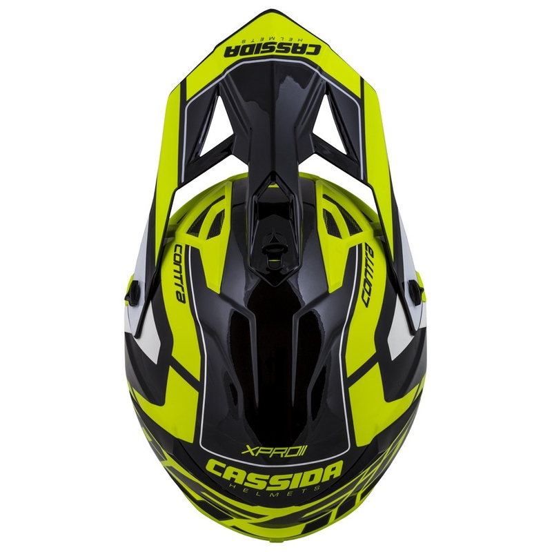 Casco de motocross Cassida Cross Pro II Contra fluo amarillo-gris-negro