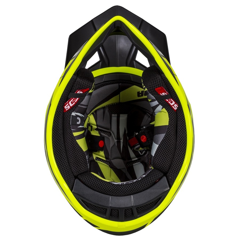 Casco de motocross Cassida Cross Pro II Contra fluo amarillo-gris-negro