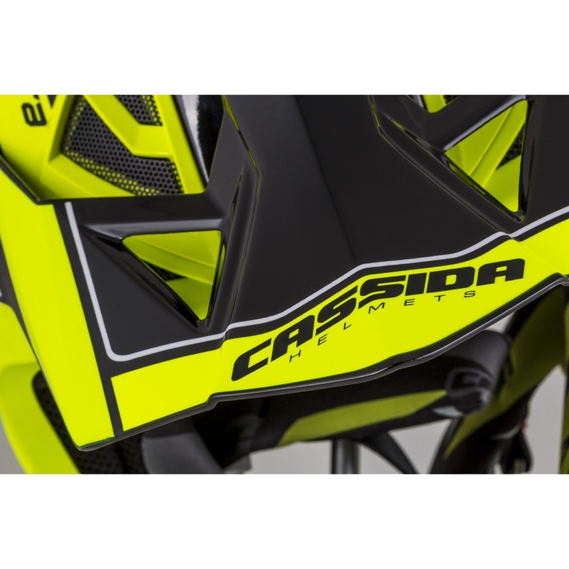 Casco de motocross Cassida Cross Pro II Contra fluo amarillo-gris-negro