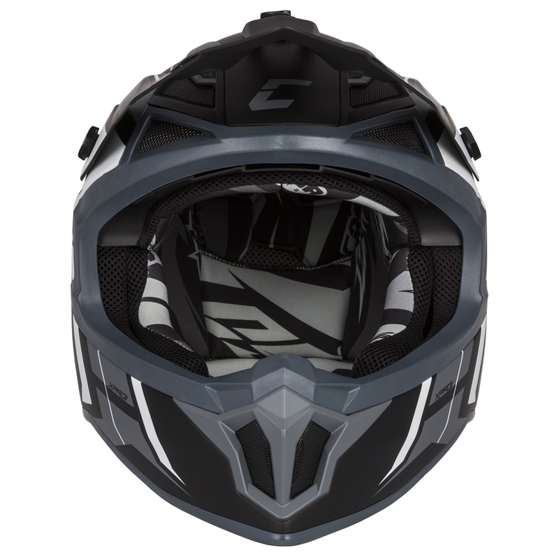 Casco de motocross Cassida Cross Pro II Contra negro-gris-blanco