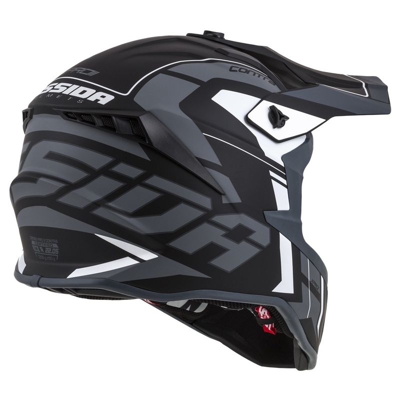 Casco de motocross Cassida Cross Pro II Contra negro-gris-blanco