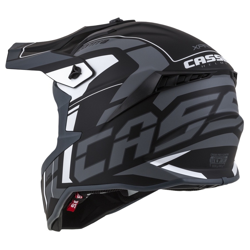 Casco de motocross Cassida Cross Pro II Contra negro-gris-blanco