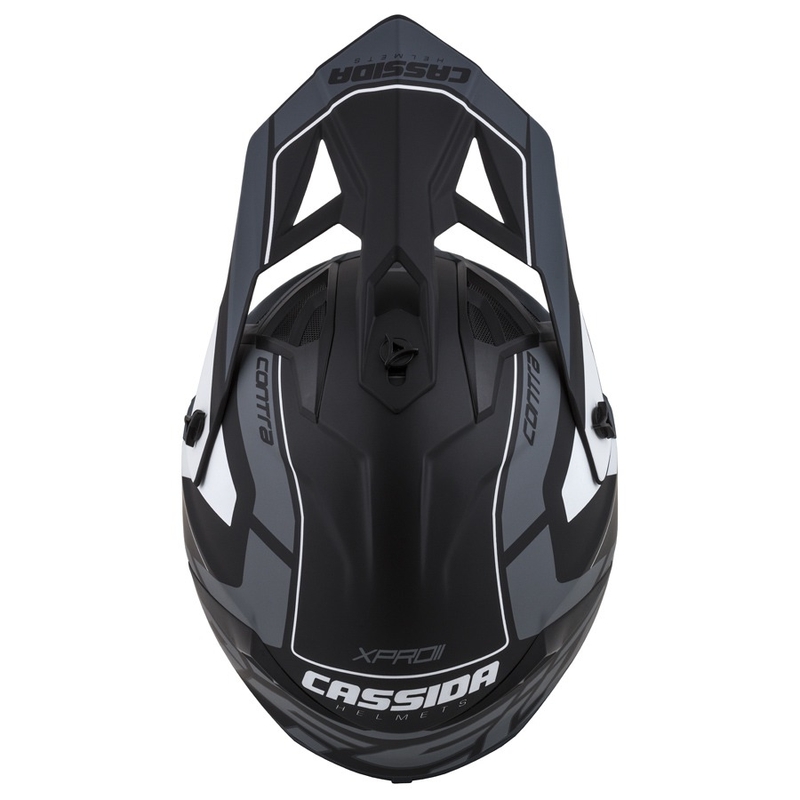 Casco de motocross Cassida Cross Pro II Contra negro-gris-blanco